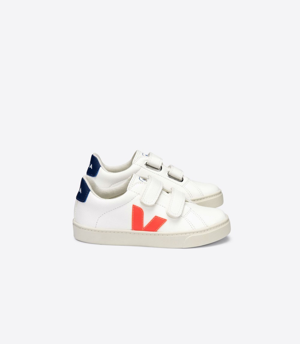 Veja Sneakers Copii - Esplar Velcro Chromefree - Albi/Portocalii - 7538029-HA